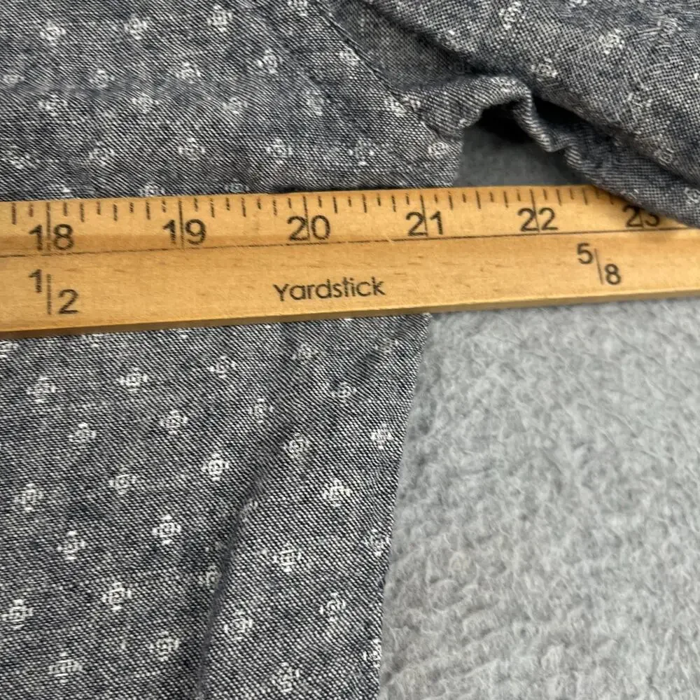 Banana Republic Linen Slim Fit Shirt Gray Casual Button Up Short Sleeve Mens M
